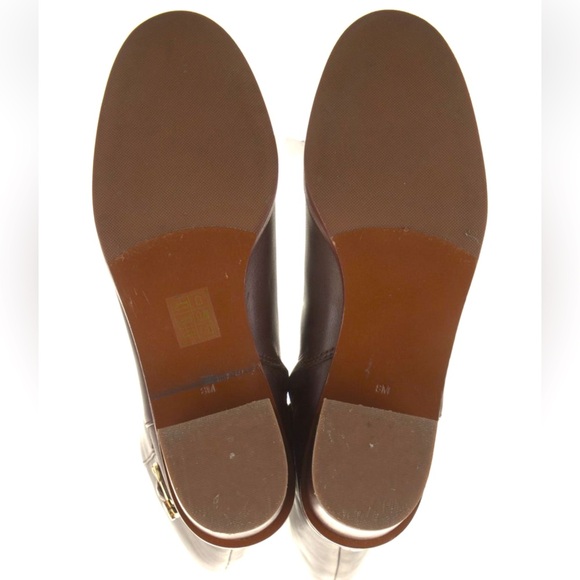 Tory Burch tall brown leather boots zip up knee high heeled chunky fall boots - Picture 5 of 9